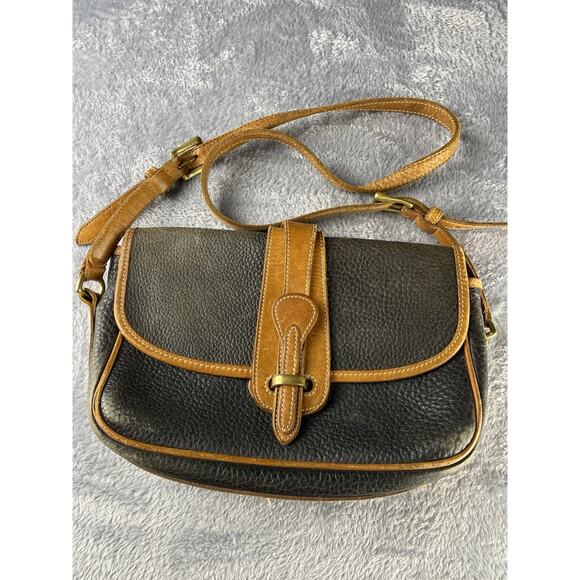 Dooney & Bourke Handbags - Vintage Dooney & Bourke All Weather Leather Black Pebble Grain Crossbody Purse